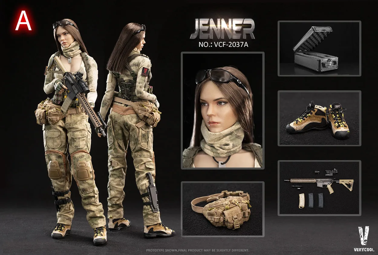 Military Women Soldier - Jenner and German Shepherd Dog Female Custom Figure Set Very Cool