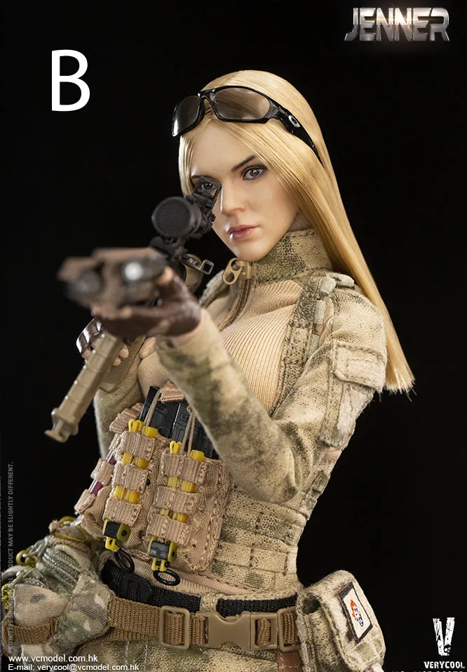 Military Women Soldier - Jenner and German Shepherd Dog Female Custom Figure Set Very Cool