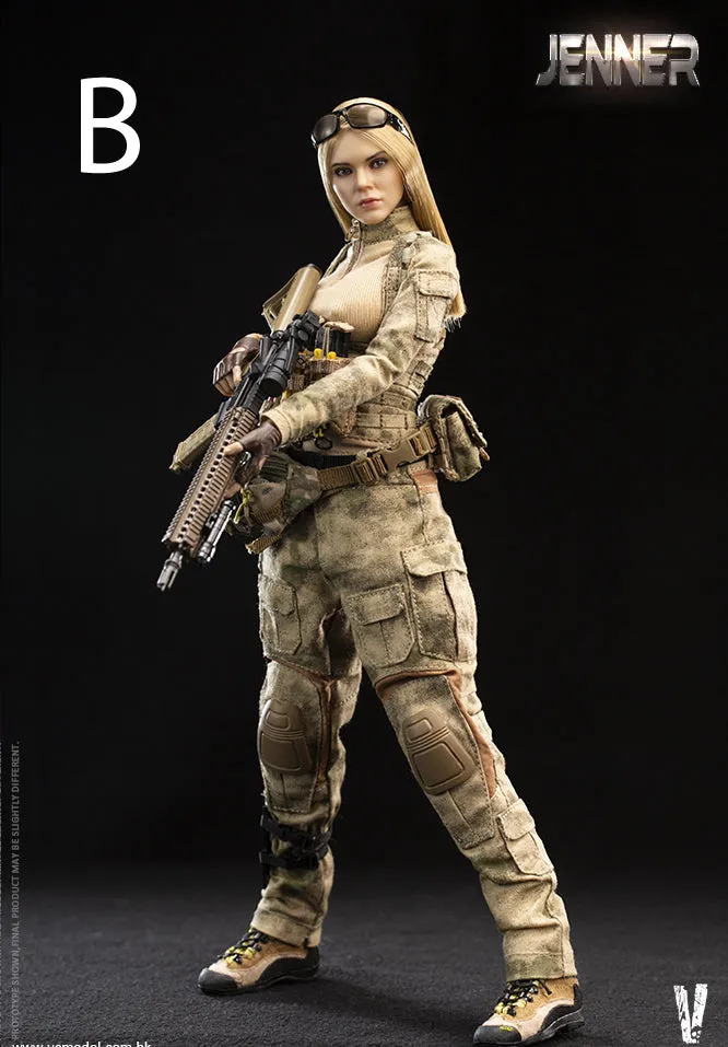 Military Women Soldier - Jenner and German Shepherd Dog Female Custom Figure Set Very Cool