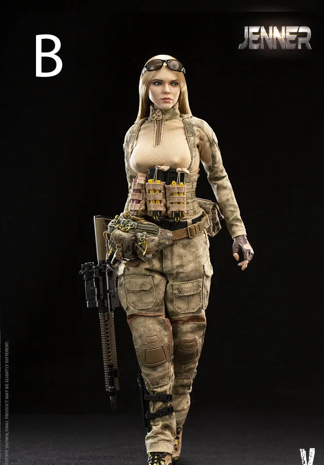 Military Women Soldier - Jenner and German Shepherd Dog Female Custom Figure Set Very Cool
