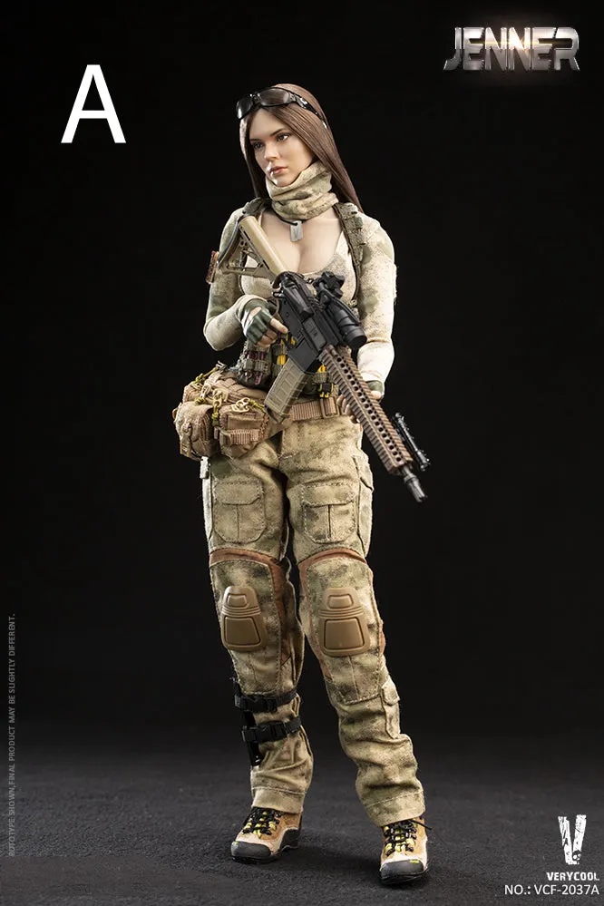 Military Women Soldier - Jenner and German Shepherd Dog Female Custom Figure Set Very Cool