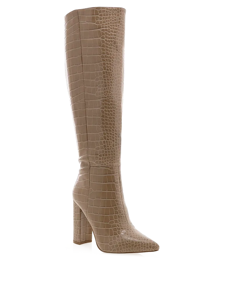 MILLA - NUDE CROC Multi Season Versatility Cushioned heel