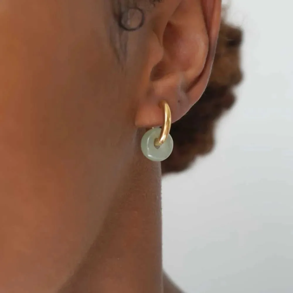 Mint Agate Hoops in Gold or Silver by A Weathered Penny