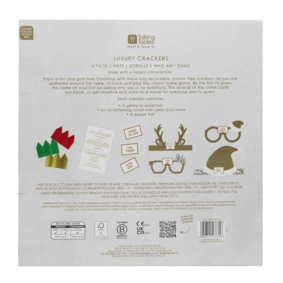 Mistletoe recyclable crackers