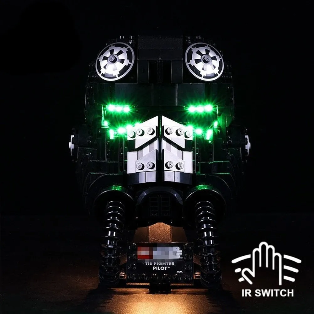 MOC  Compatible  LED Lighting Set DIY toys 75274 TIE Fighter Pilot Helmet Blocks Building