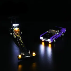 MOC  Compatible  LED Lighting Set DIY toys 76904 Mopar Dodge SRT Top Fuel Dragster &amp; 1970 Dodge Challenger T/A Blocks Building