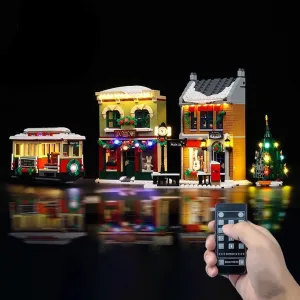 MOC  Compatible  LED Lighting Set For 10308 Christmas High Street (Not Included Building Blocks) Holiday Decoration DIY