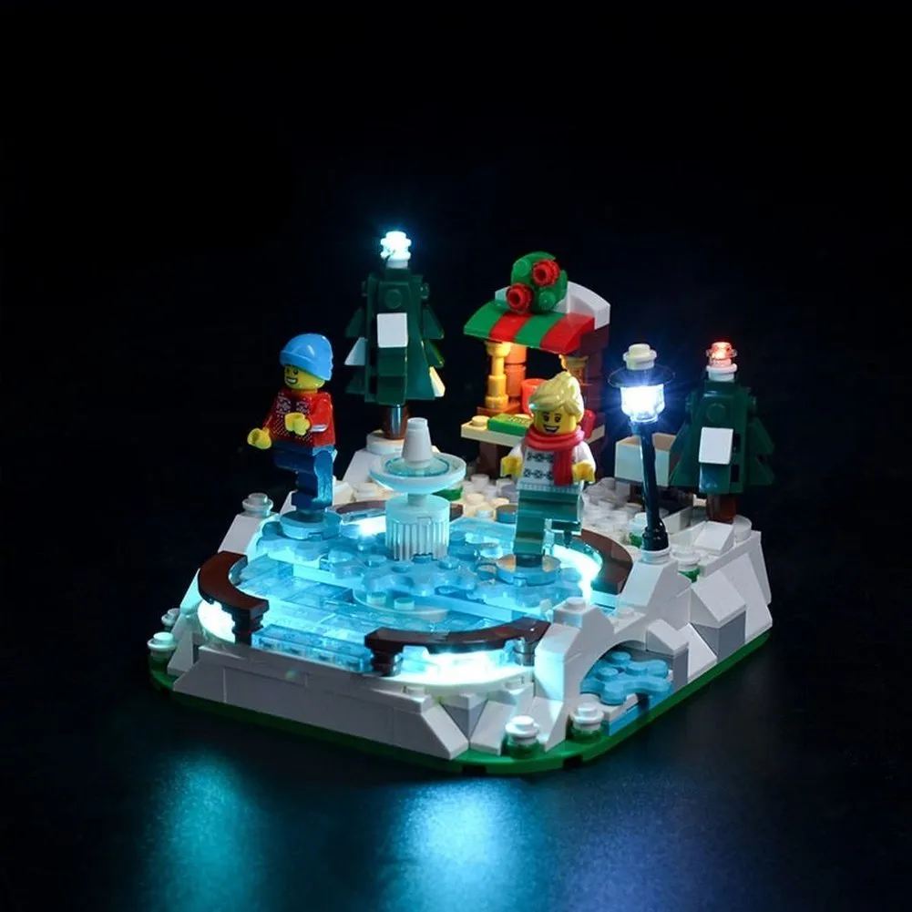 MOC NON  LED Lighting Set DIY toys 40416 Ice Skating Rink Seasonal GWP 2020 (Only Light Kit Included)