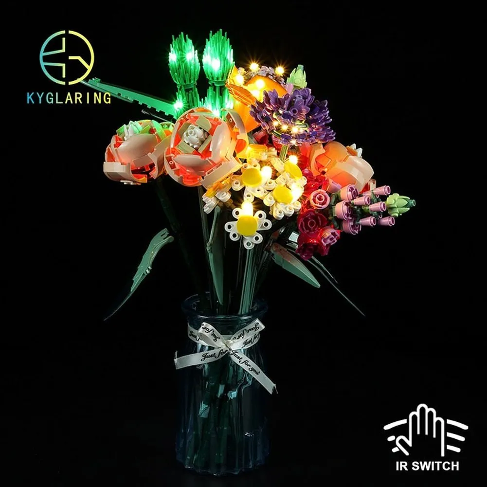 MOC NON  LED Lighting Set DIY toys Creator 10280 Flower Bouquet Building Blocks(Only Light Kit Included)