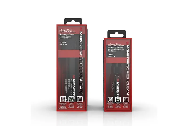 Monster Screenclean™ Kit w/ Microfiber Cloth for Electronic Devices.