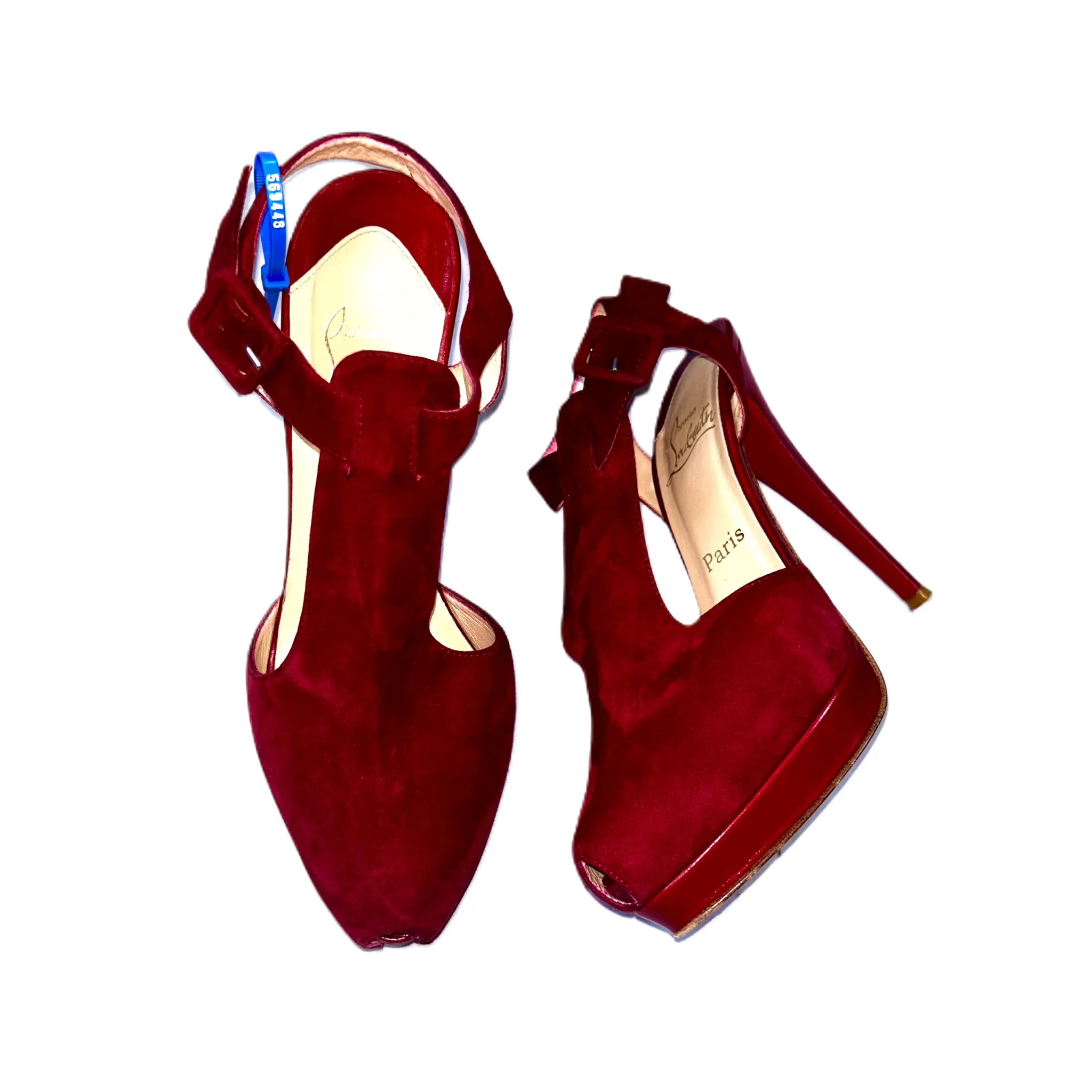 Angel Glow Anti Odor Treatment Shoes Luxury Designer By Christian Louboutin In Red, Size: 9.5