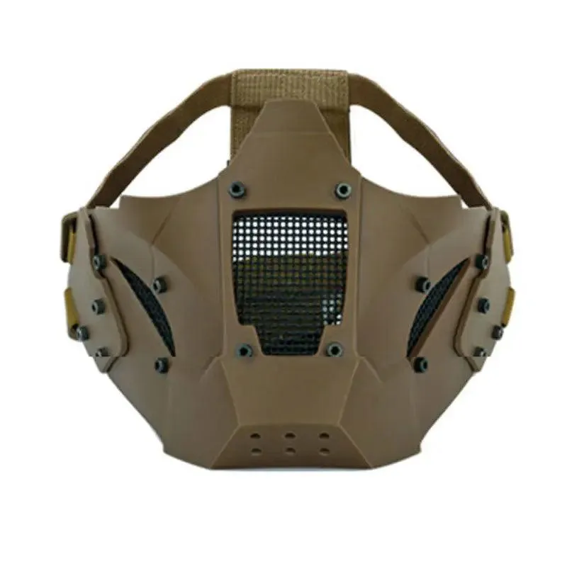 Multi Function Iron Mesh Tactical Mask with Fast Helmet and Tactical Goggles .