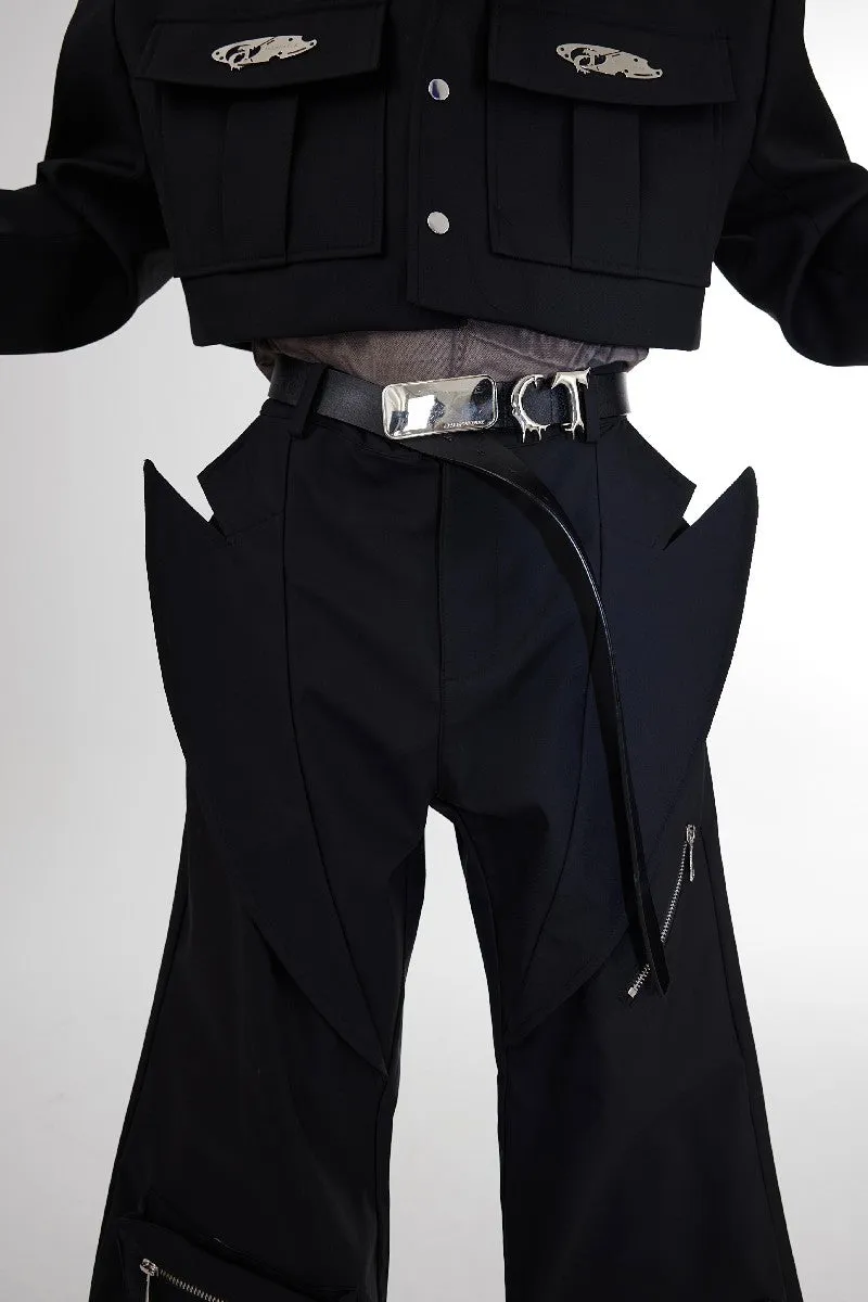 Multi Pocket Flared Trousers