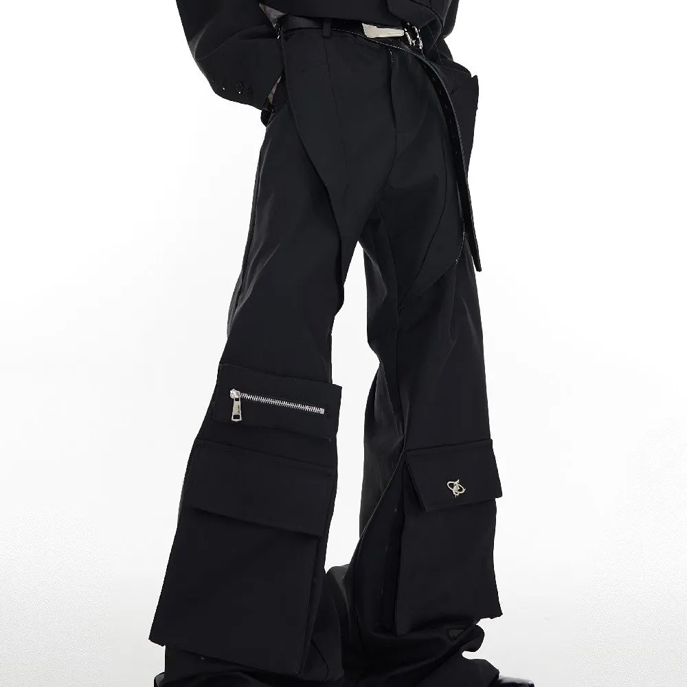 Multi Pocket Flared Trousers