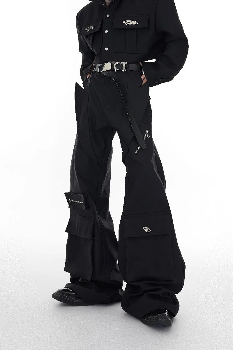 Multi Pocket Flared Trousers