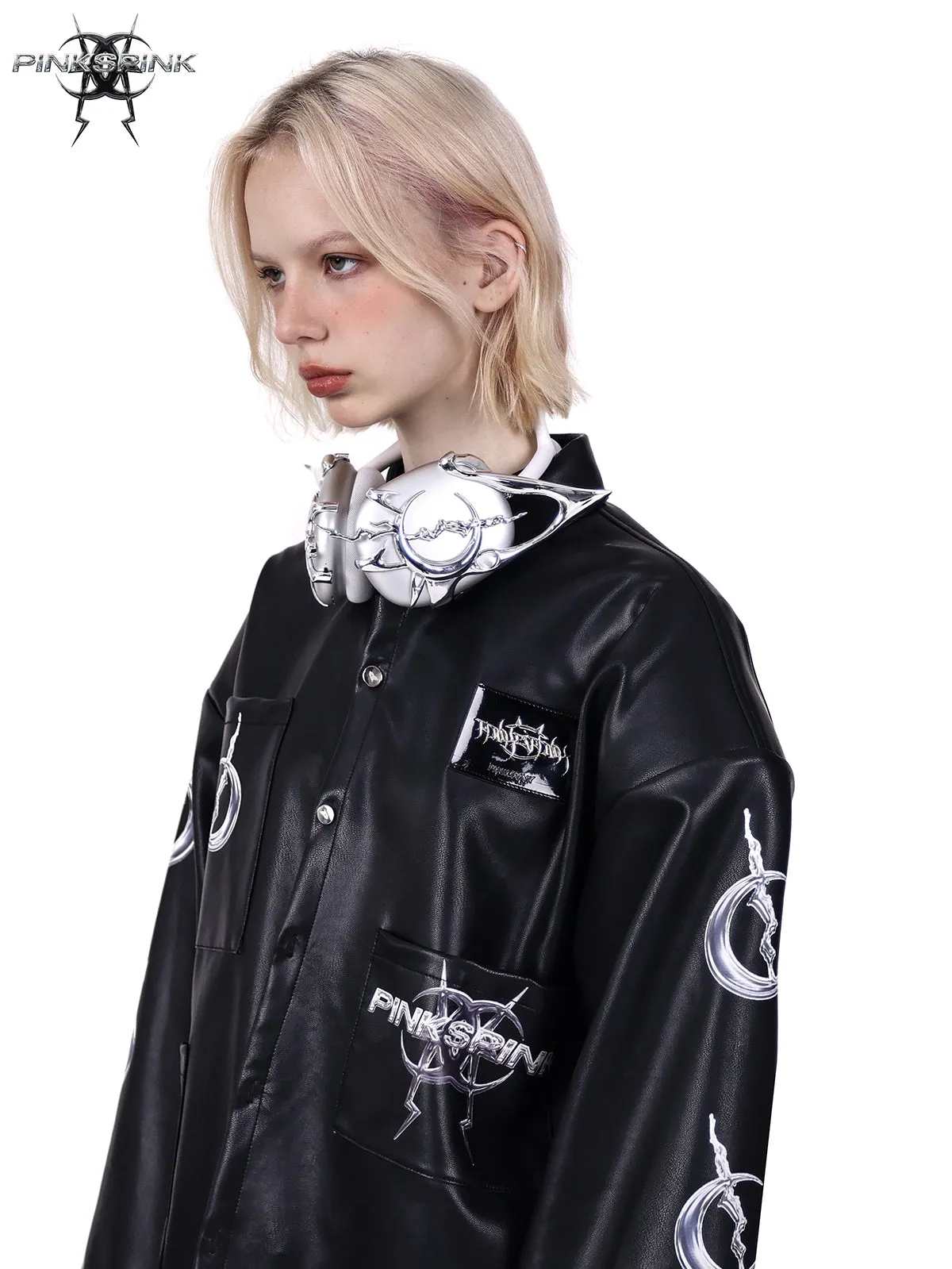 Multi Pocket Leather Jacket
