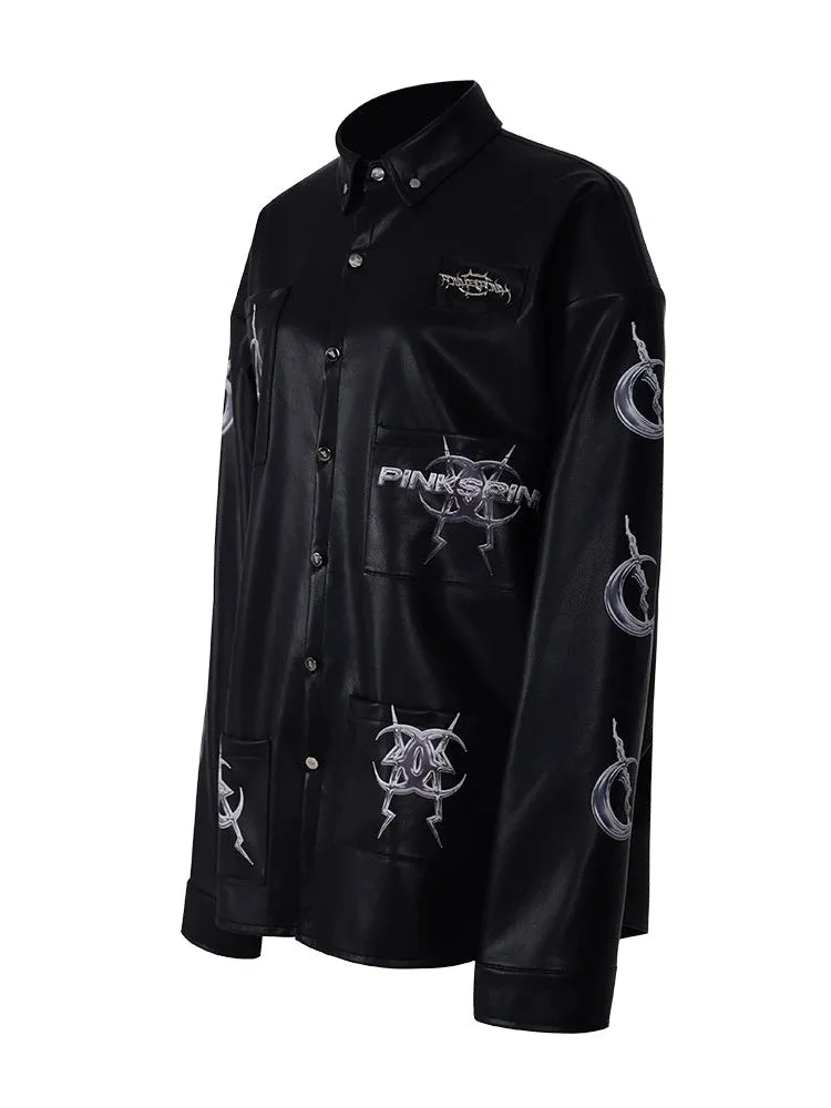 Multi Pocket Leather Jacket