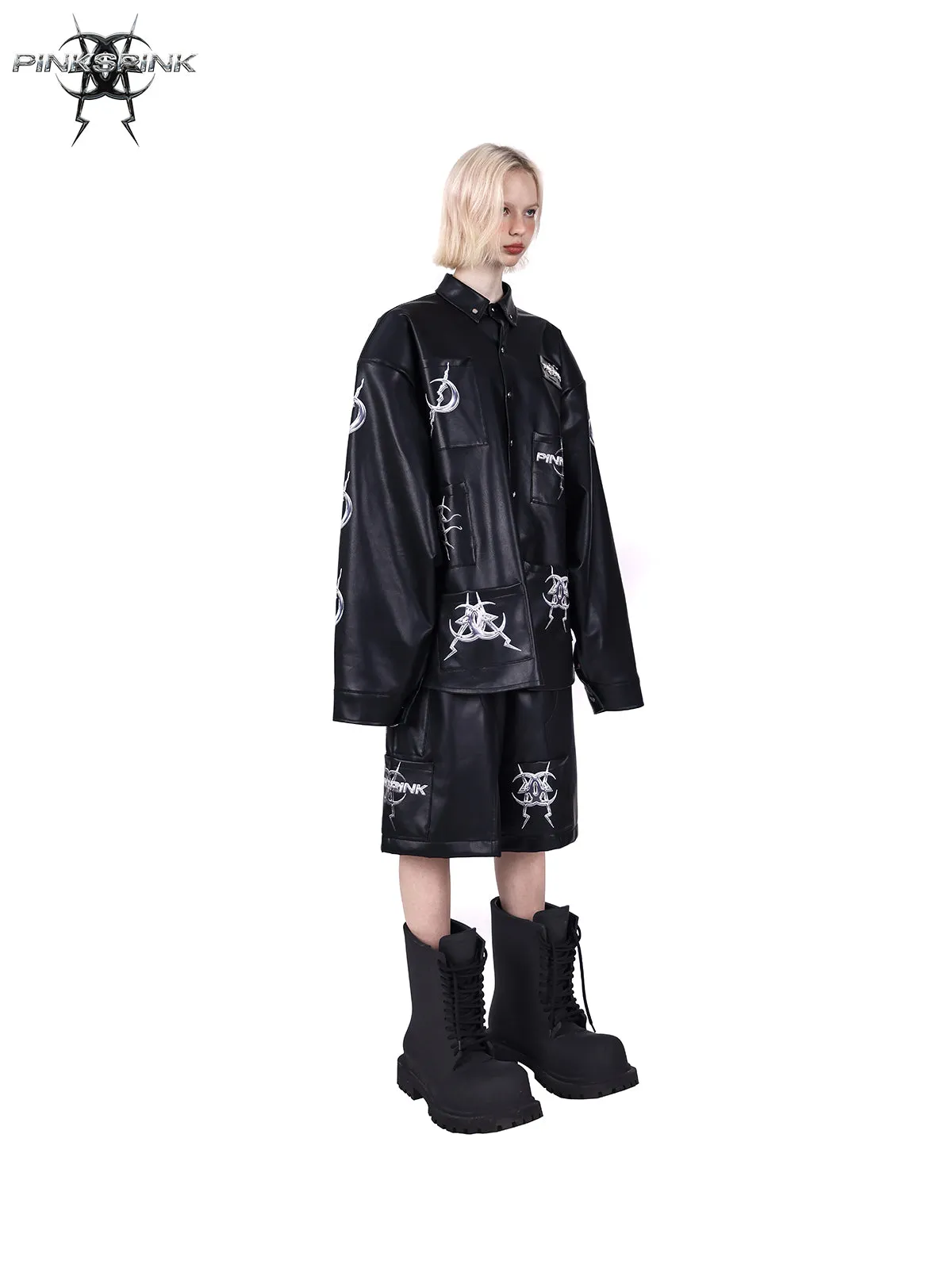 Multi Pocket Leather Jacket