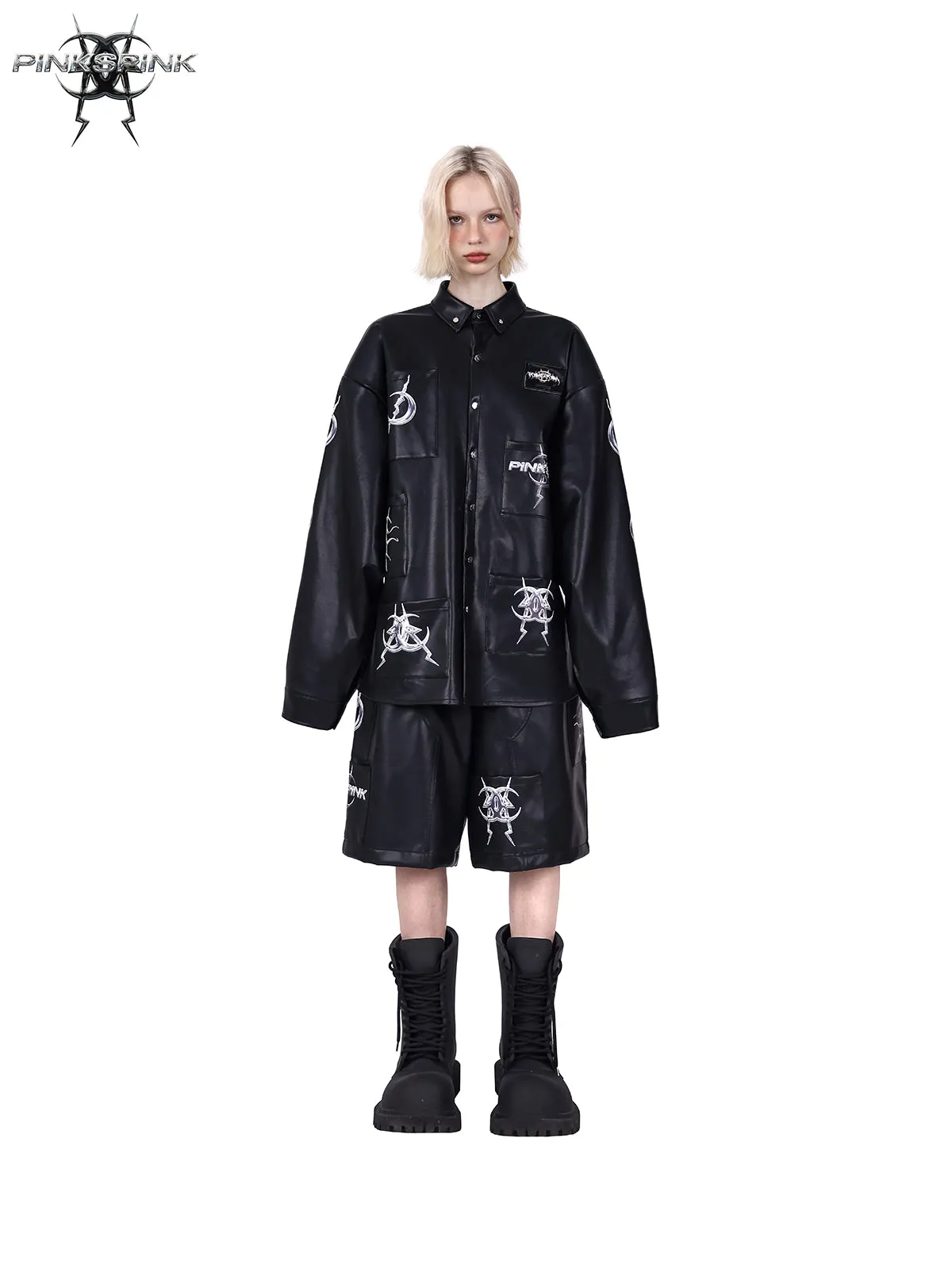 Multi Pocket Leather Jacket