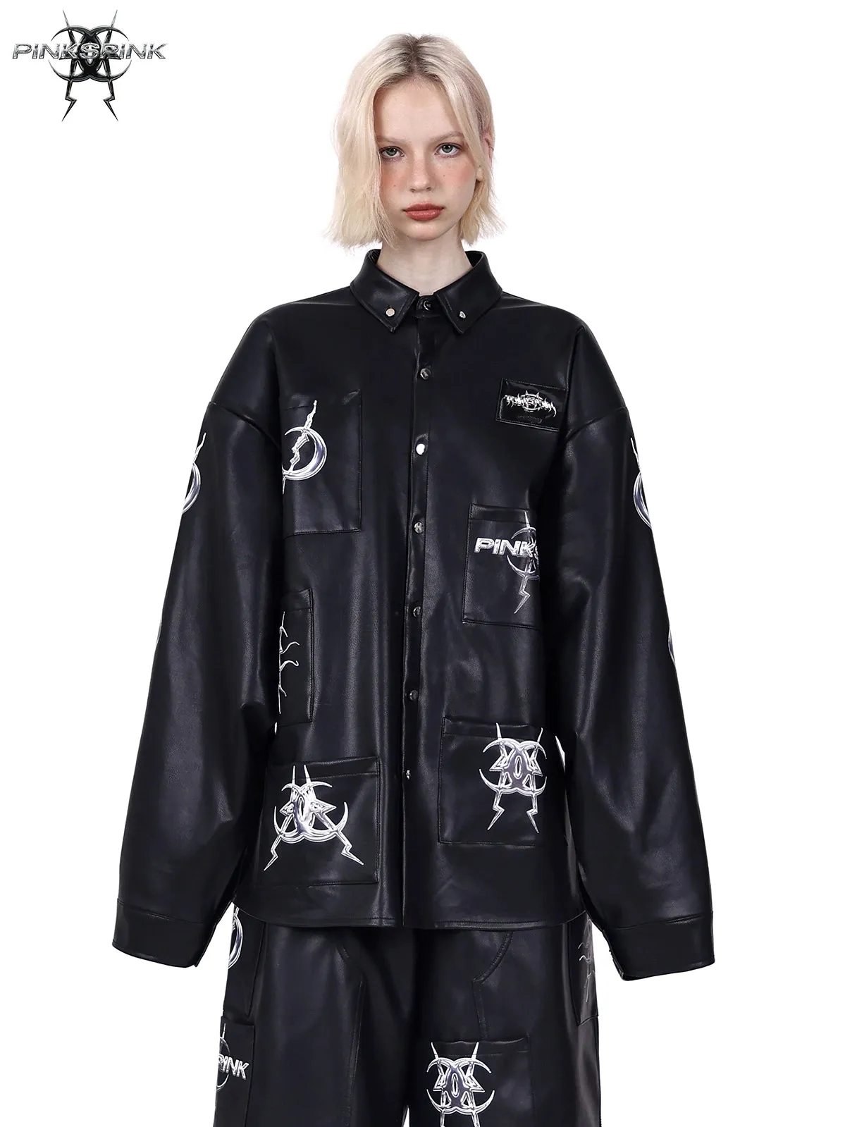 Multi Pocket Leather Jacket