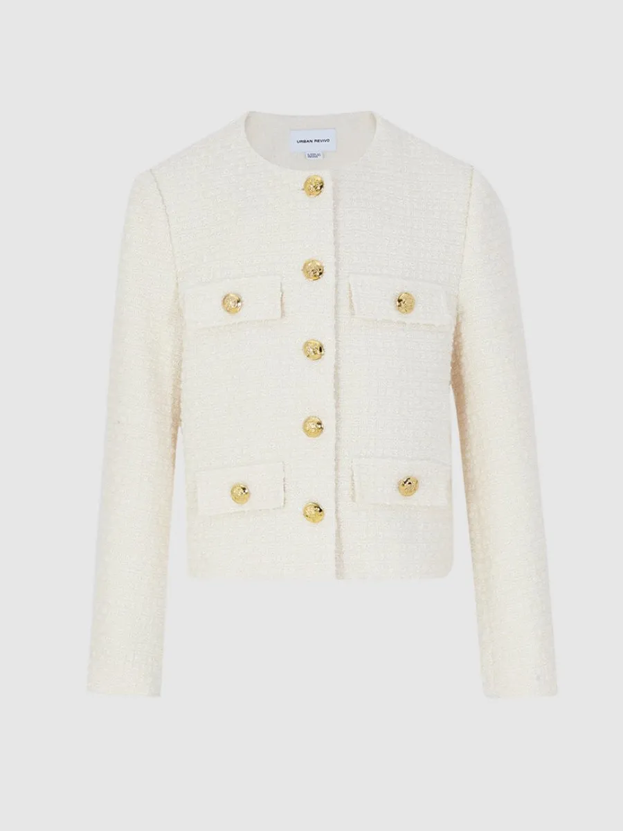 Multi Pocket Tweed Jacket