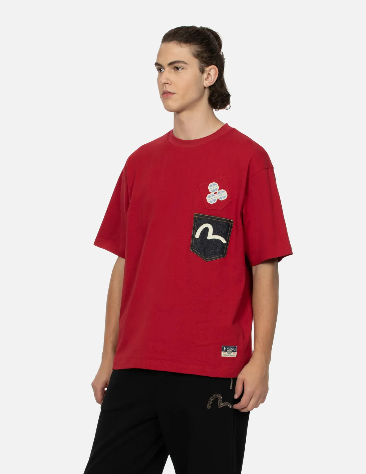 Multi-print and Multi-pocket Relax Fit T-Shirt