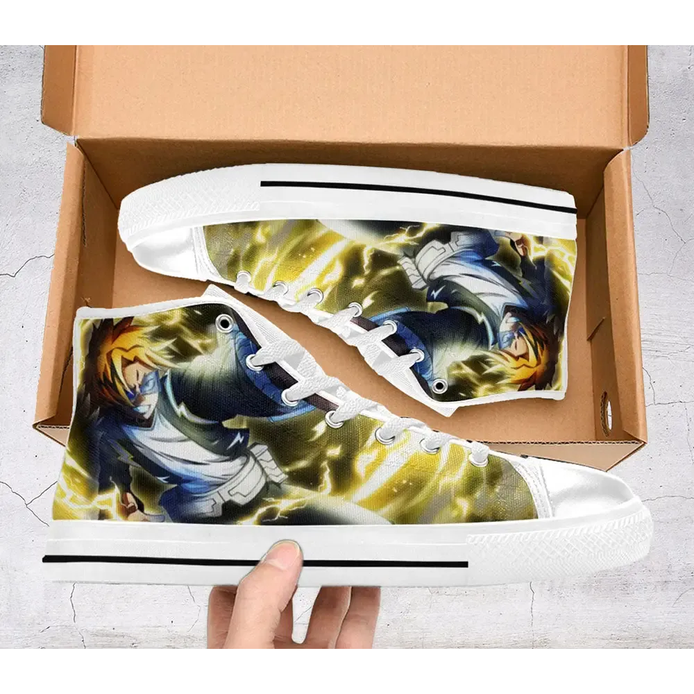 My Hero Academia Denki Kaminari Shoes High Top Sneakers for Kids and Adults Boku No Hero Accademia