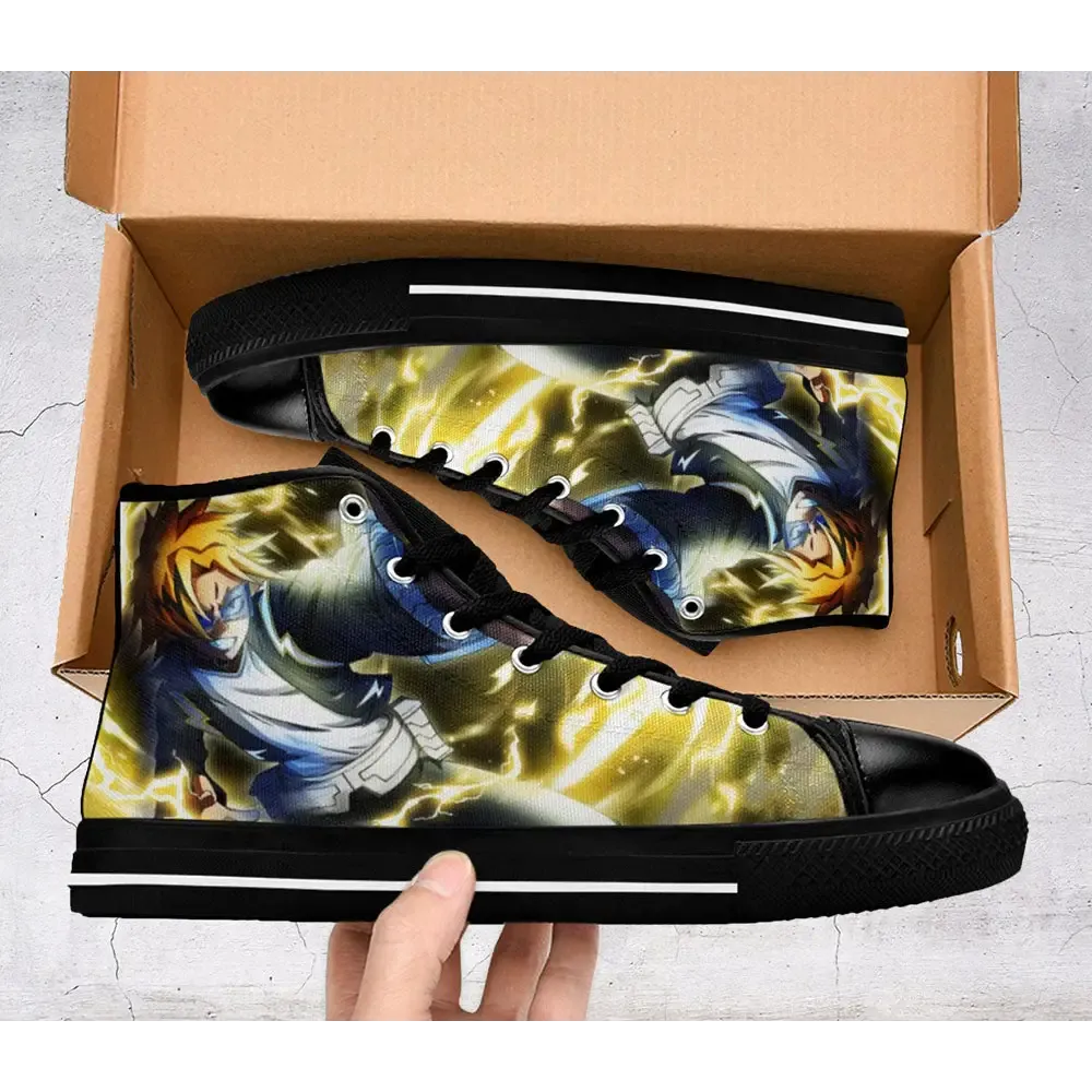 My Hero Academia Denki Kaminari Shoes High Top Sneakers for Kids and Adults Boku No Hero Accademia