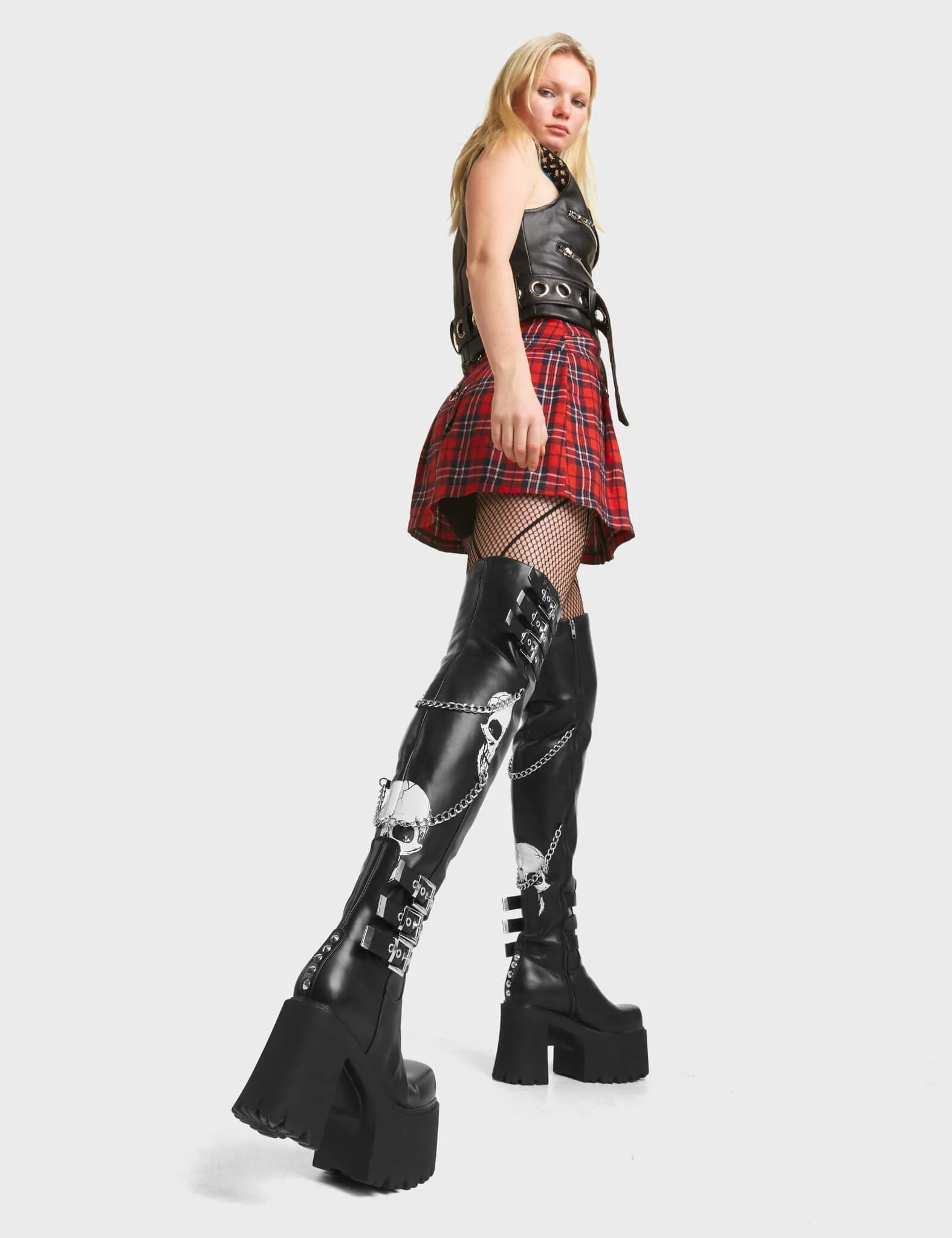 Nemesis Chunky Platform Thigh High Boots