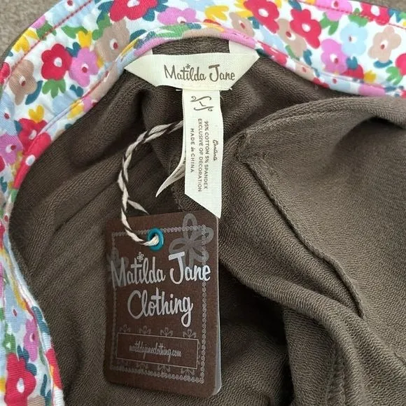 *NEW* MATILDA JANE Embroidered Floral Olive Scouts Honor Pants Size Large