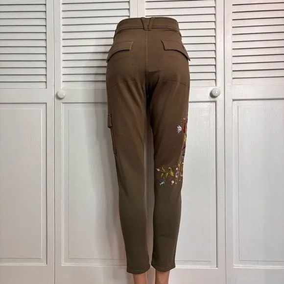 *NEW* MATILDA JANE Embroidered Floral Olive Scouts Honor Pants Size Large