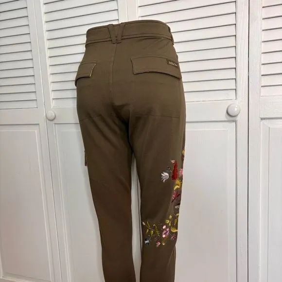 *NEW* MATILDA JANE Embroidered Floral Olive Scouts Honor Pants Size Large