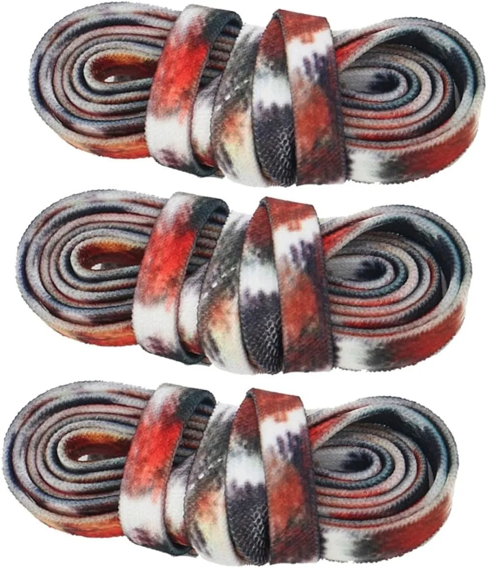 NOLITOY 3 Pairs Decorative Graffiti Shoelaces Lengths for Sneakers Canvas Shoes Sports Footwear High Visibility Printed Shoe Ties Easy Insertion Accessory