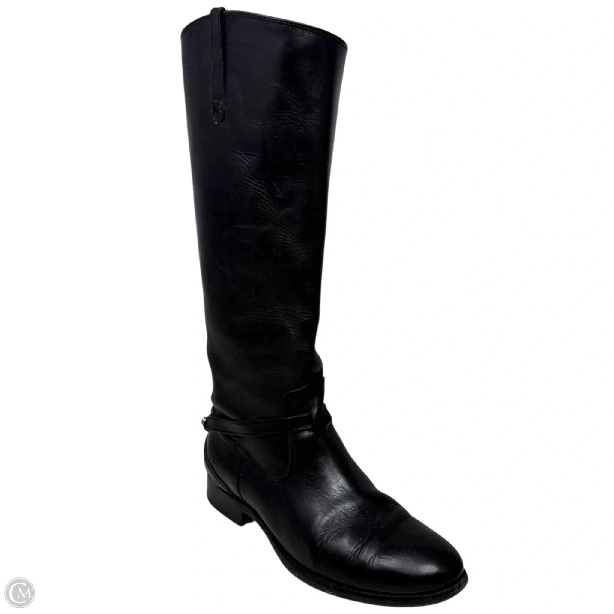 High Traction Weather Resistant User Lindsey Plate Riding Boots By Frye And Co In Black, Size: 7.5