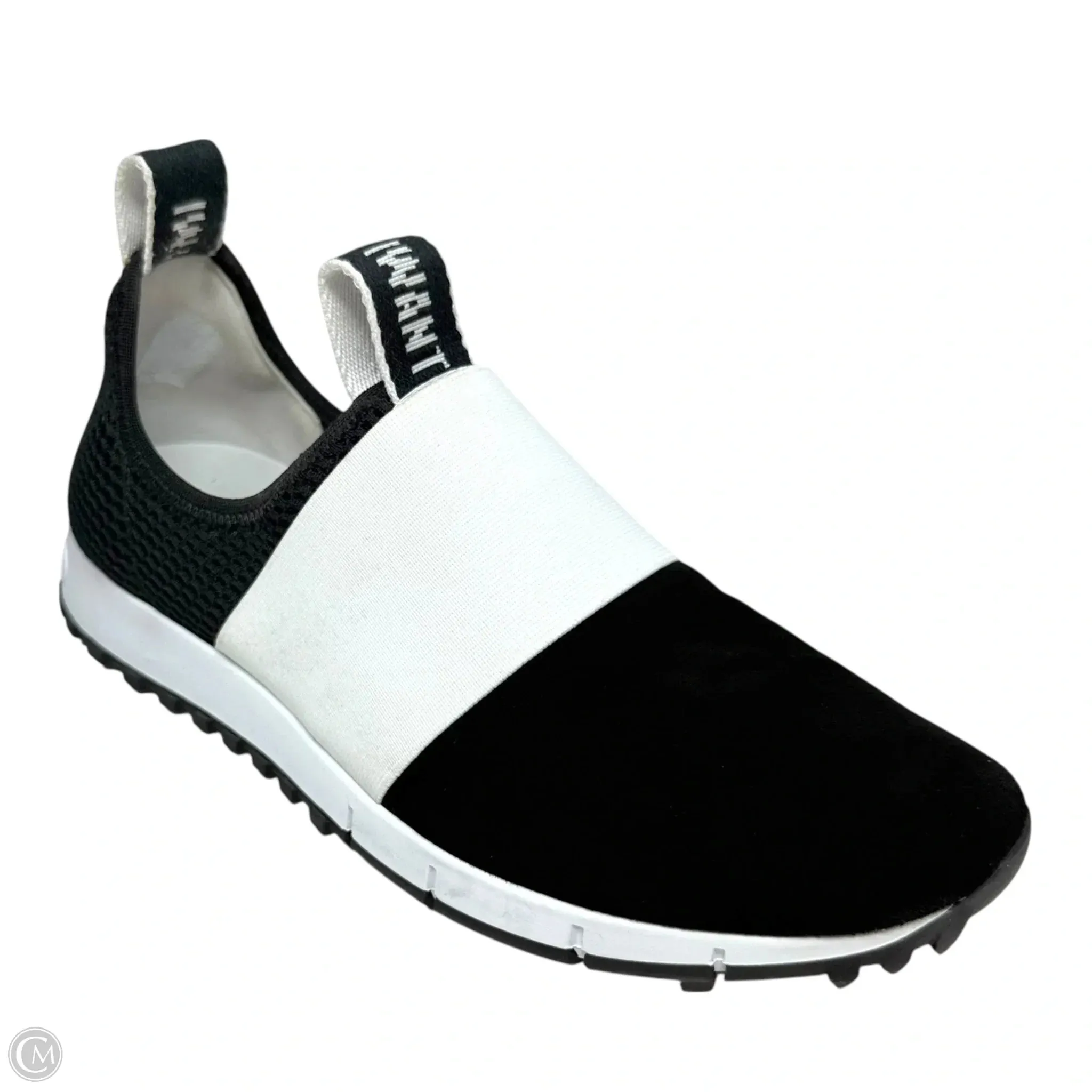 Oakland Suede Trainers Luxury Designer By Jimmy Choo In Black & White, Size: US 8/EU 38.5 Look Ready