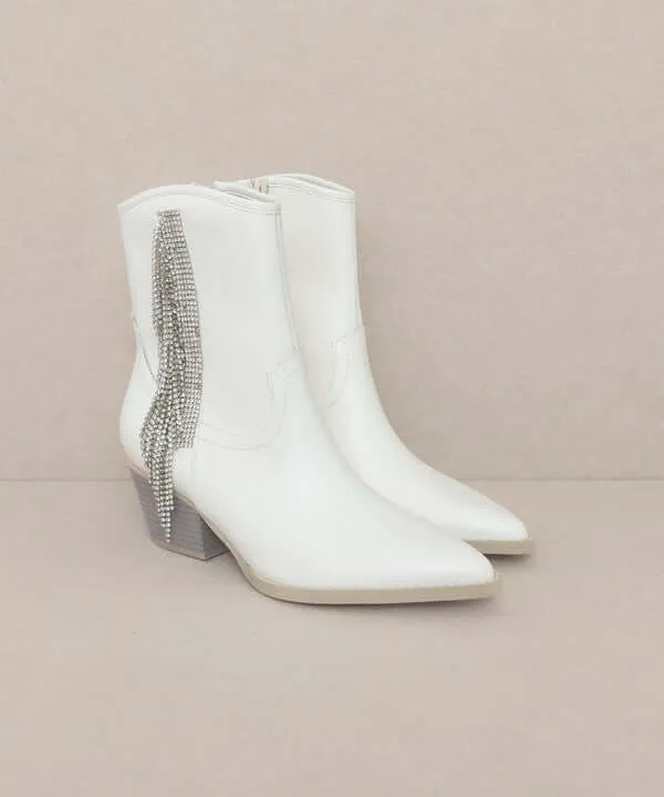 Oasis Society Rowan - Rhinestone Fringe Western Boot