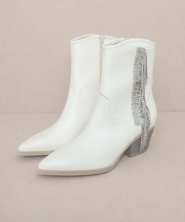 Oasis Society Rowan - Rhinestone Fringe Western Boot