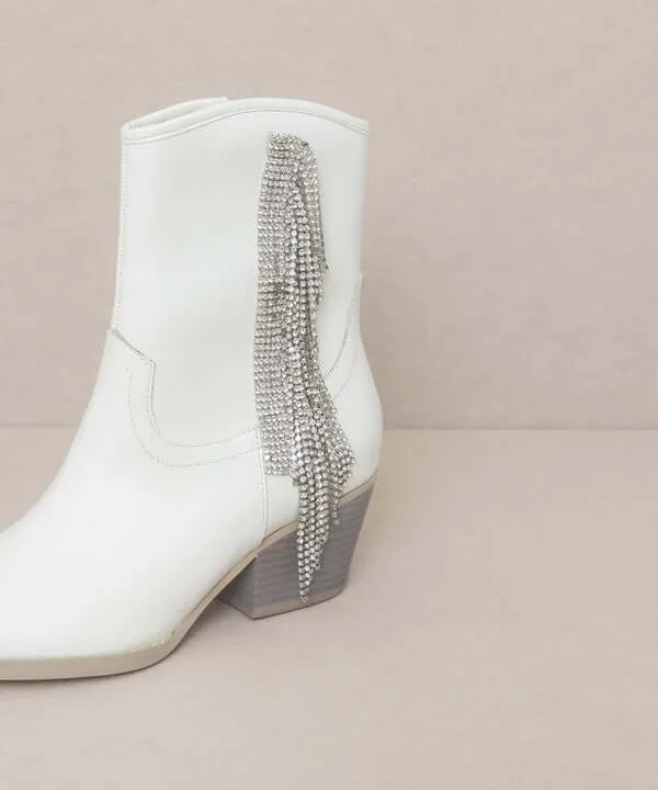 Oasis Society Rowan - Rhinestone Fringe Western Boot