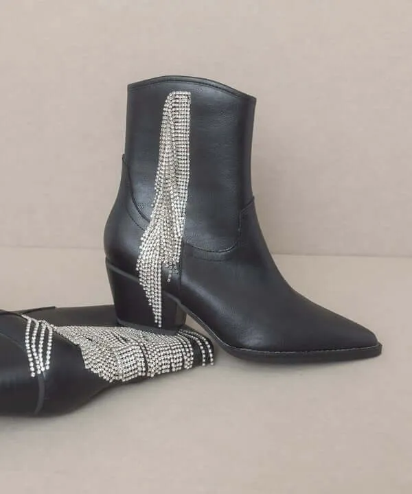 Oasis Society Rowan - Rhinestone Fringe Western Boot