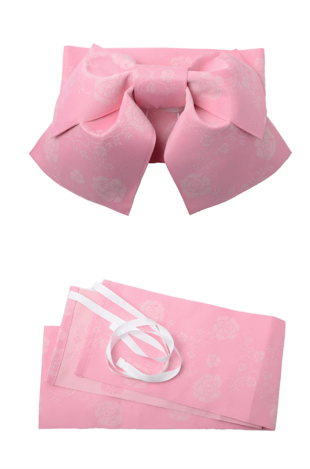 Obi belt and geta sandals set : Pre-tied / Rose pink #06