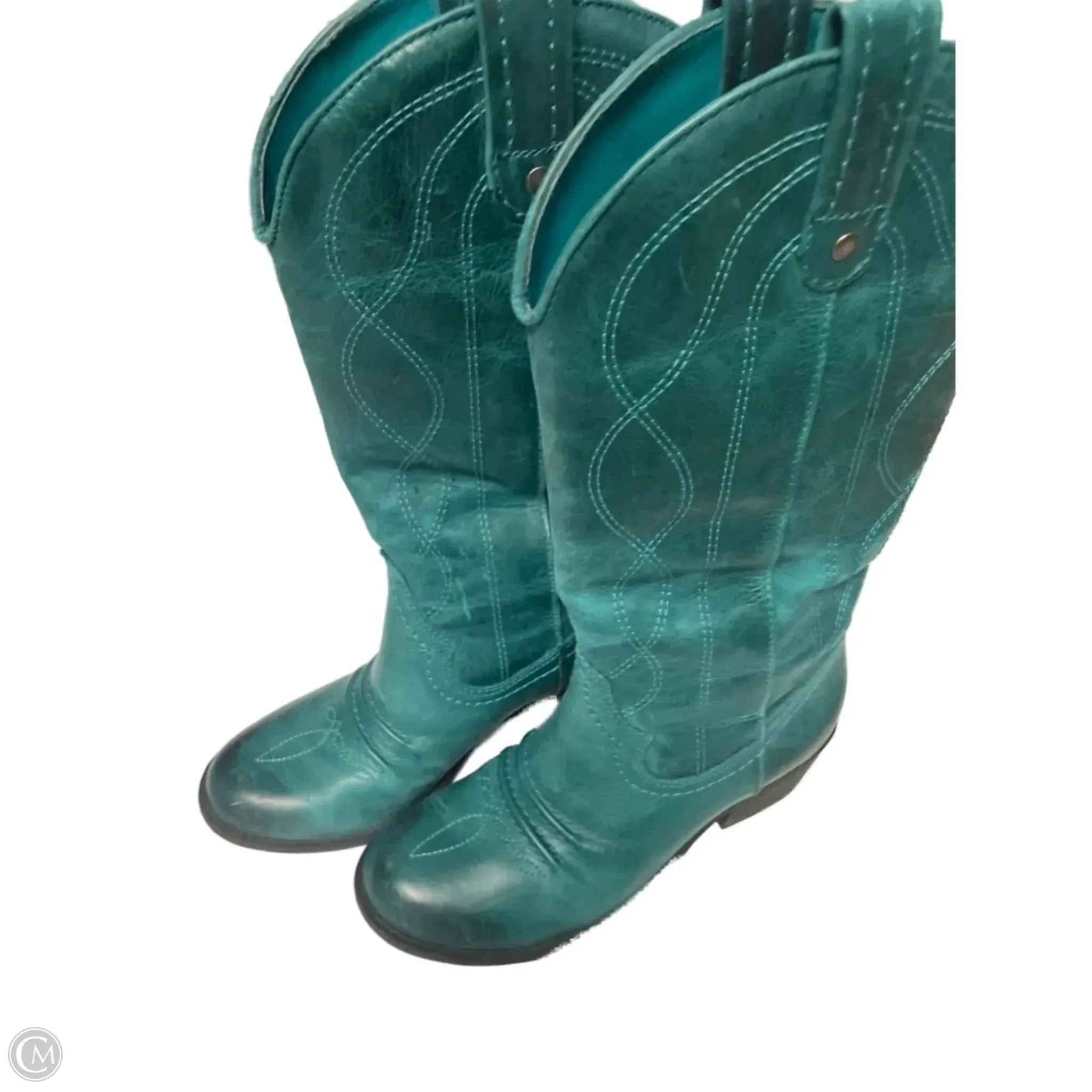 Reinforced Form Windy Weather Work Day Boots Western By Gianni Bini In Blue, Size: 6.5