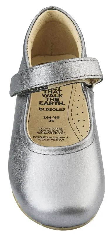 Old Soles Girl's Brule Sista Leather Mary Janes, Rich Silver