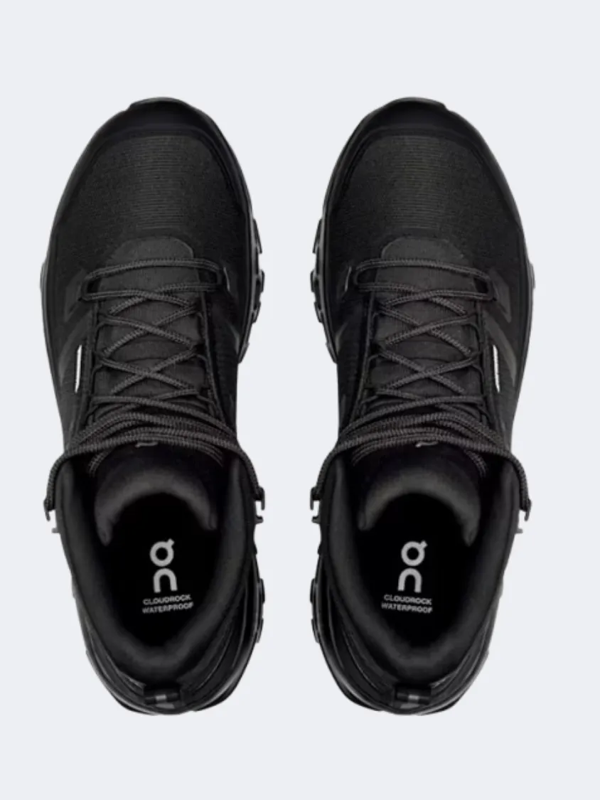 On Cloudrock Mid Waterproof Men Hiking Sneakers Black