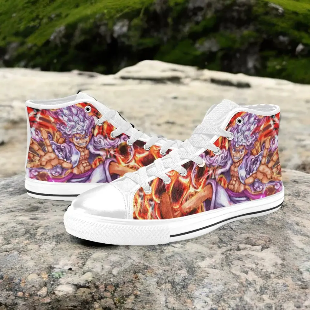 One Piece Straw Hat Monkey D Luffy Gear 5 Shoes High Top Sneakers for Kids and Adults