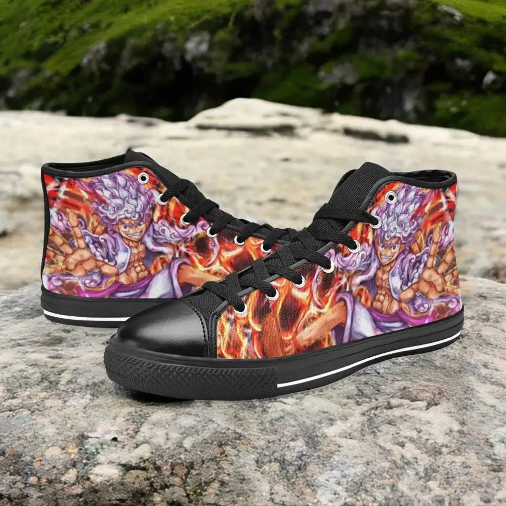 One Piece Straw Hat Monkey D Luffy Gear 5 Shoes High Top Sneakers for Kids and Adults