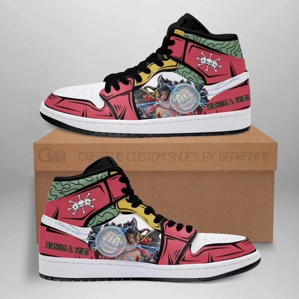 OP Blackbeard Sneakers Yami Yami No Mi Custom Anime Shoes