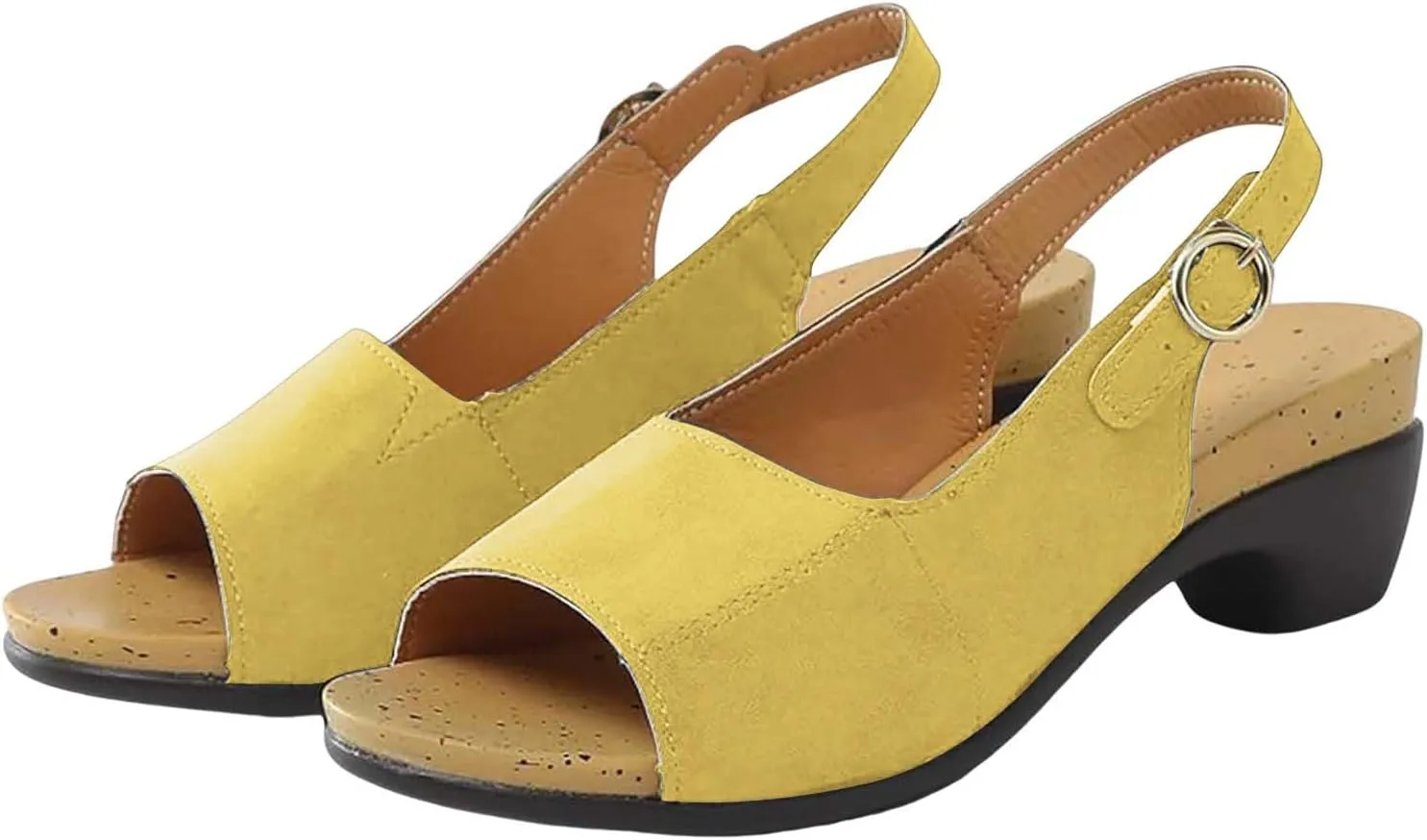 Open Toe Heeled Sandals for Women Chunky Block Heel Strappy Ankle Strap Wedding Party Shoes