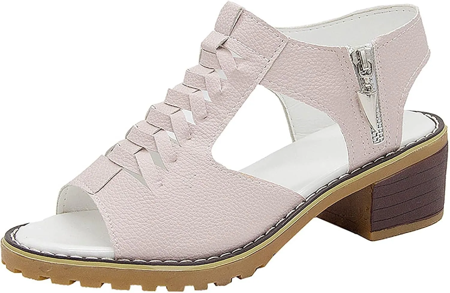 Open Toe Heels for Women Square Toe Strappy Sandals Chunky Heel Ankle Strap Party Shoes
