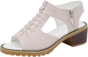 Open Toe Heels for Women Square Toe Strappy Sandals Chunky Heel Ankle Strap Party Shoes