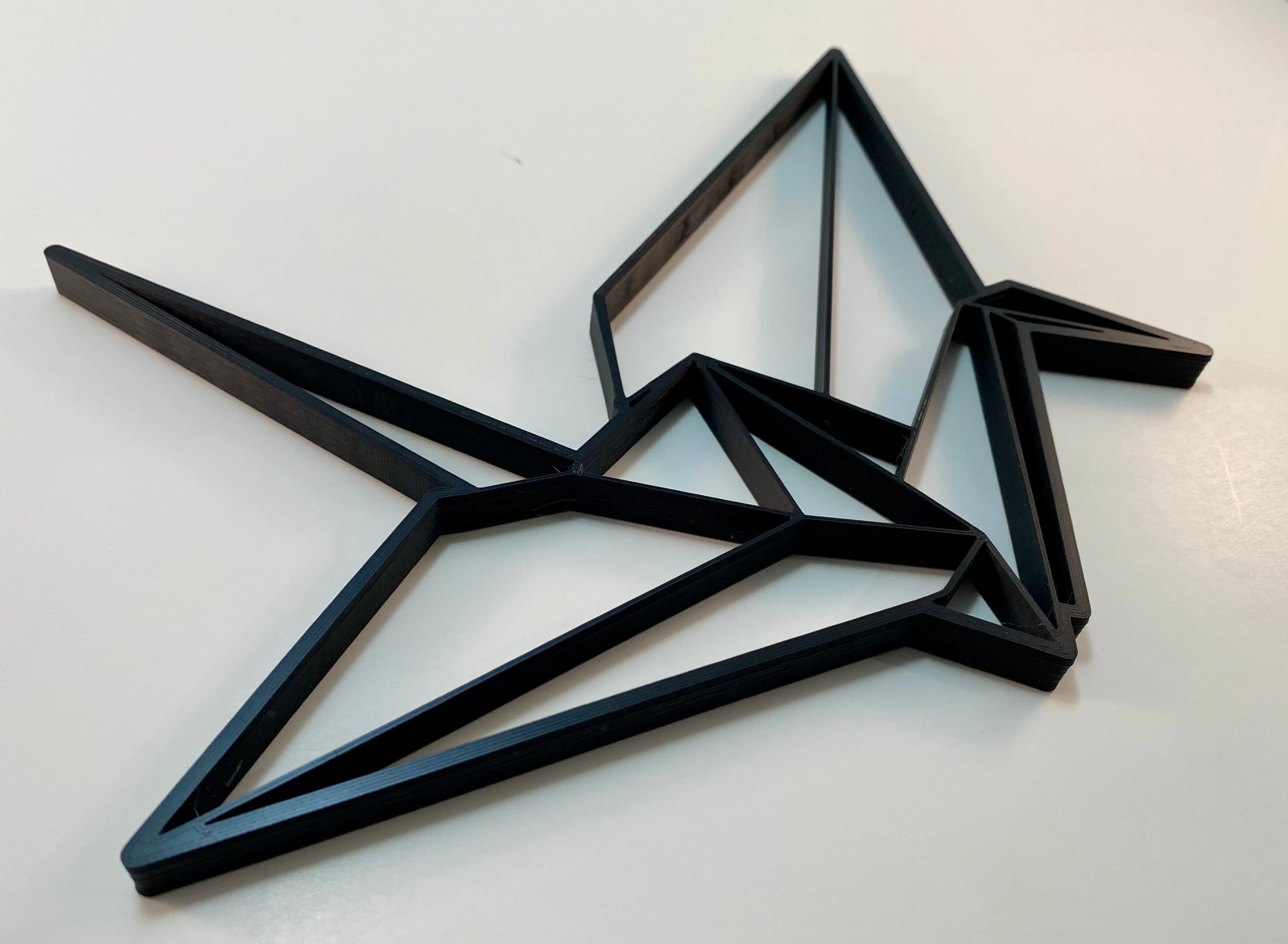 Origami Crane Geometric Wall Art 2D